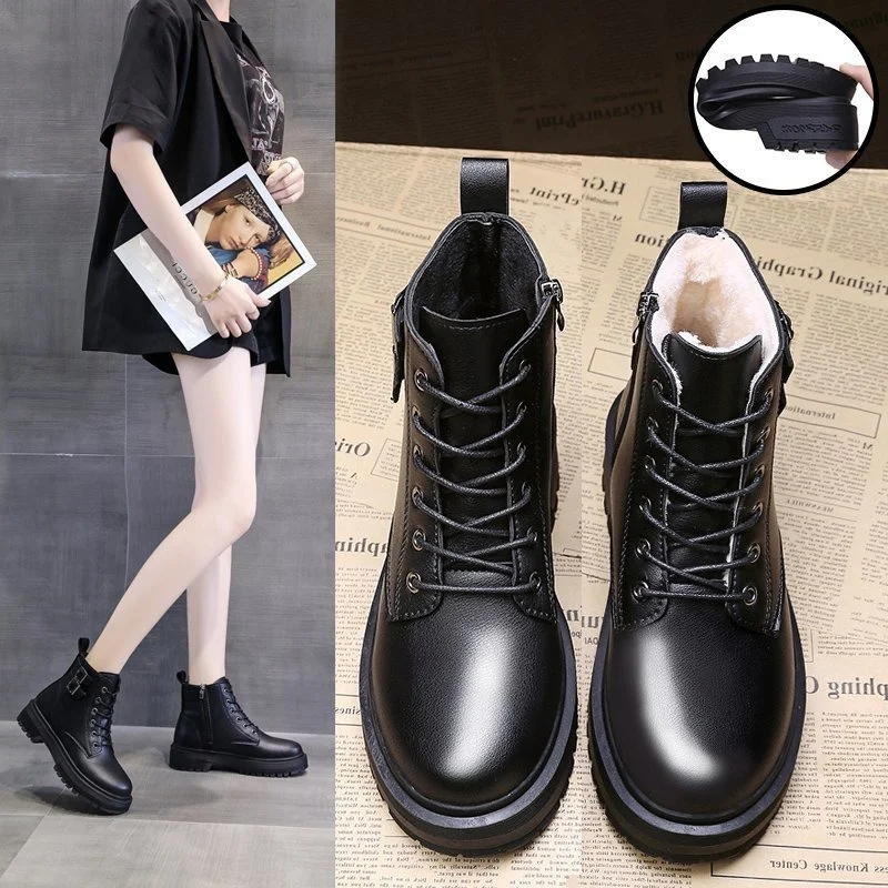 

2021 Winter Shoes Women Boots Warm Plush Women Ankle Boots Non-slip Cold Winter Ladies Botas Woman Footwear