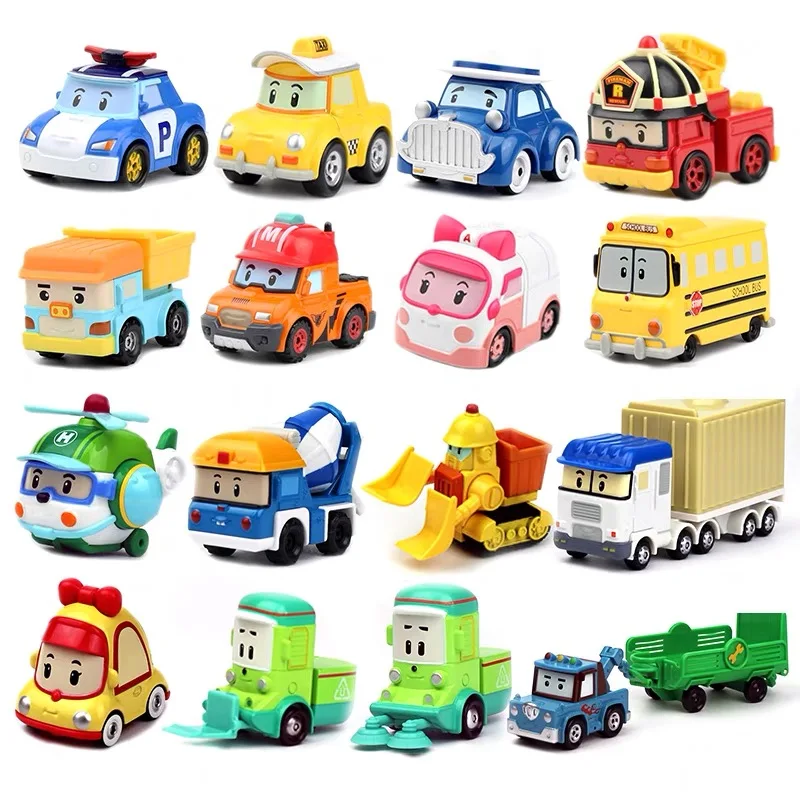 

25 Style Robocar Korea kids Toys Robot Poli Roy Haley Anime Metal Car Model Action Figure Poli Toys Car For Children Best Gift
