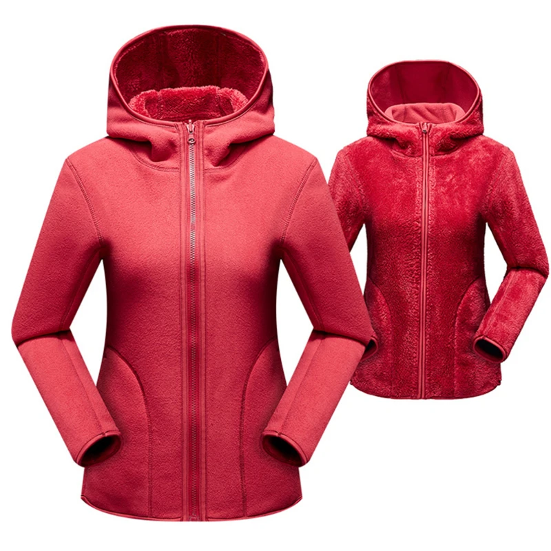 

Unisex Reversible Hoodie Women Pullover Sweatshirts Winter Warm Polar Coral Fleece Hooded Jacket Ladies Flannel Coat Hoody