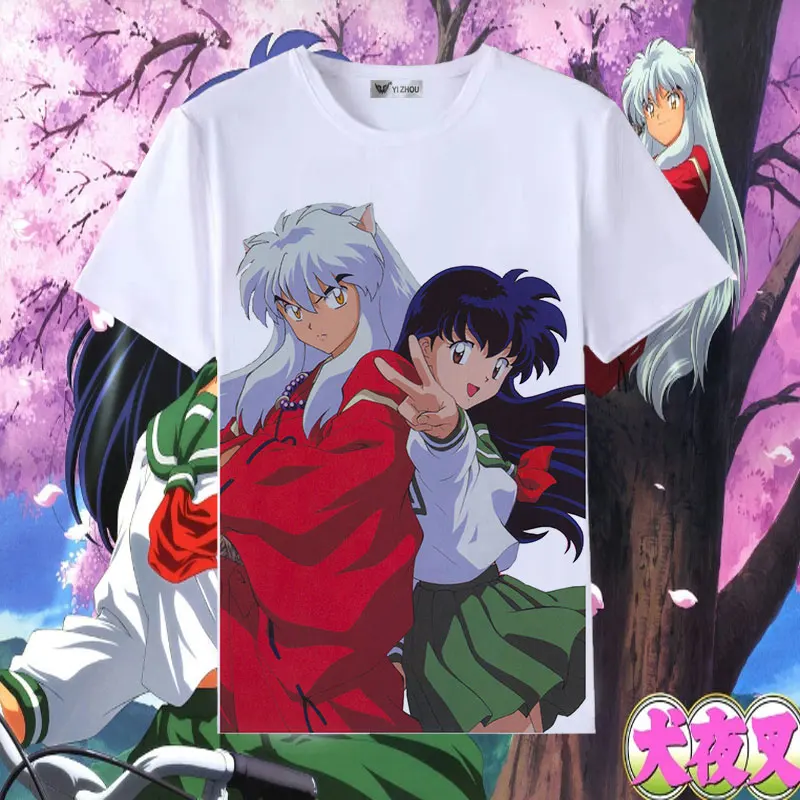 Inuyasha Косплей Футболка японское аниме инуяся Кикье Kouga с принтом летняя футболка