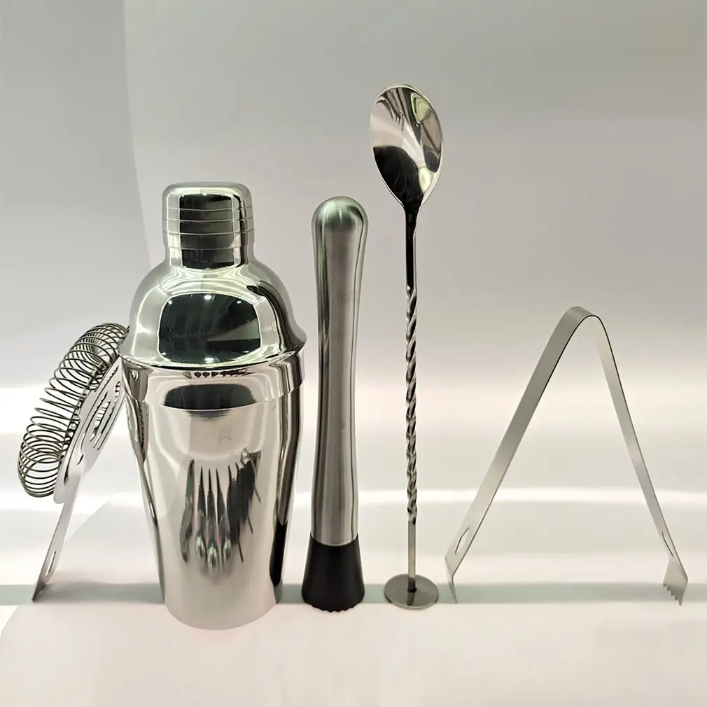 

Stainless Steel Cocktail Shaker Mixer Drink Bartender Browser Kit Bars Set Tools With Hexagonal Rotating Stand
