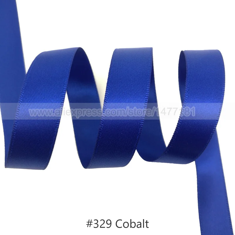 329 Cobalt 25 Yards) 6 9 16 25 38 50 мм атласная лента Двусторонняя лента высокого качества полиэстер Двусторонняя лента банты изготовление тканей - Цвет: 329 Cobalt