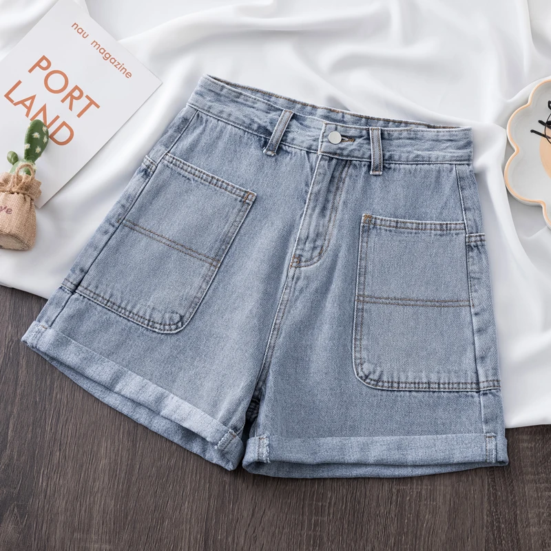 

2021 Denim Shorts Women High Waist Casual Loose Blue Shorts Female Summer Shorte Femme Plus size Demin Shorts 210706