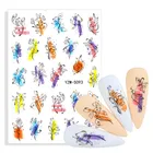3D наклейки для ногтей, Модные бабочки, цветы, украшения для ногтей, наклейки, слайдеры, аксессуары для маникюра, украшения для ногтей
