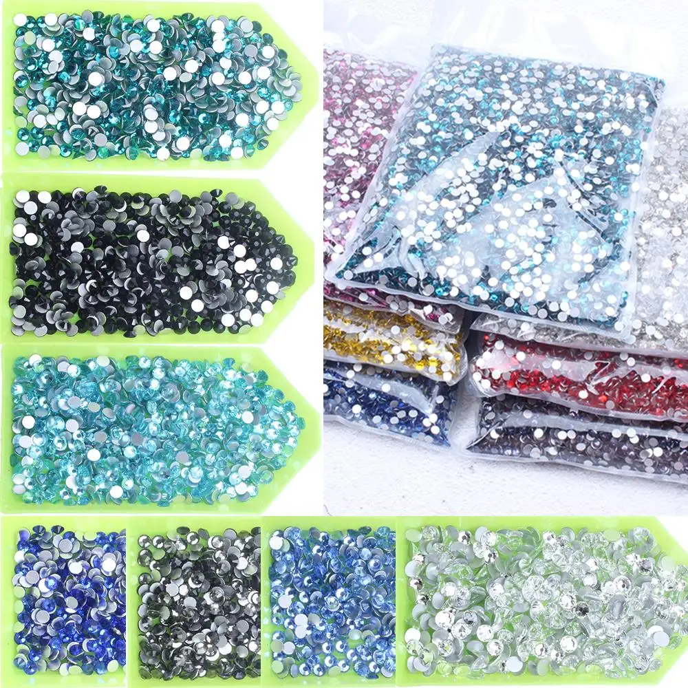 

Bulk Bag ss4-ss30 Non Hotfix Crystal Rhinestones For Nails Art Decorations Round Flatback Glue On Glass Stones DIY Accessories