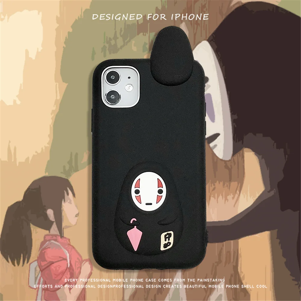 Милый мультяшный мягкий 3D силиконовый чехол Miyazaki Hayao Spirited Away No Face man для iphone 12 11 Pro X