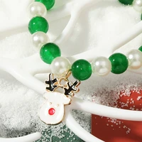 christmas handmade personalized beaded jewelry fashion simple charm cute drip antler crystal female bracelet holiday gift
