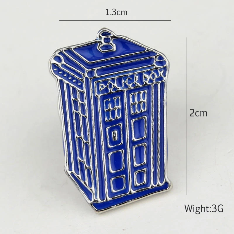 

ZXMJ Doctor Who Tardis Brooch Pin Flat Blue Jewelry Gift Accessories Enamel Pins And Brooches For Women Men Shirt Suit