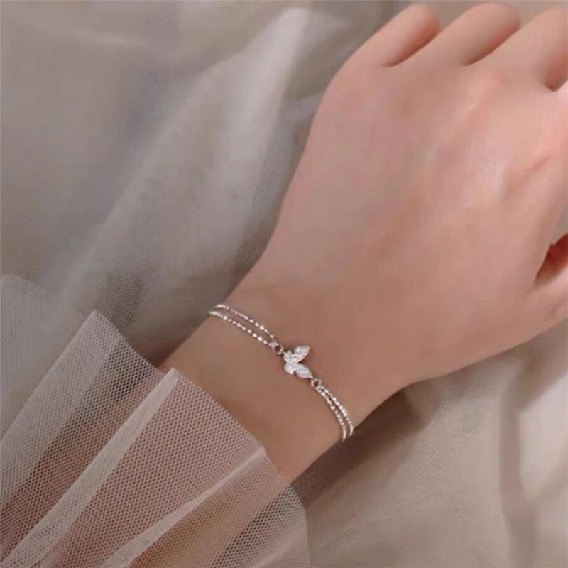 Блестящие стразы в виде бабочки с эффектом памяти милые женские браслеты