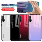 Чехол для huawei p30, pro, p20, lite; mate 20X, p10, honor 20, 10 light, 9, 8x, nova 3, 3i, 3e, 4, p, smart plus, y9 2019, стеклянный, с градиентом