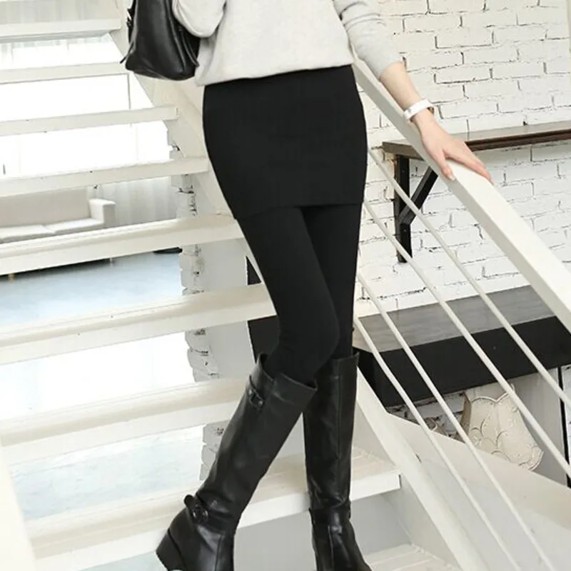 Женская юбка леггинсы зимняя Флисовая теплая эластичная длинные штаны женские