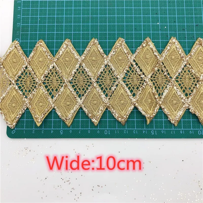 10 ярдов новый 4 &quotмодный металлический вышитый мотив Блестящий мощный