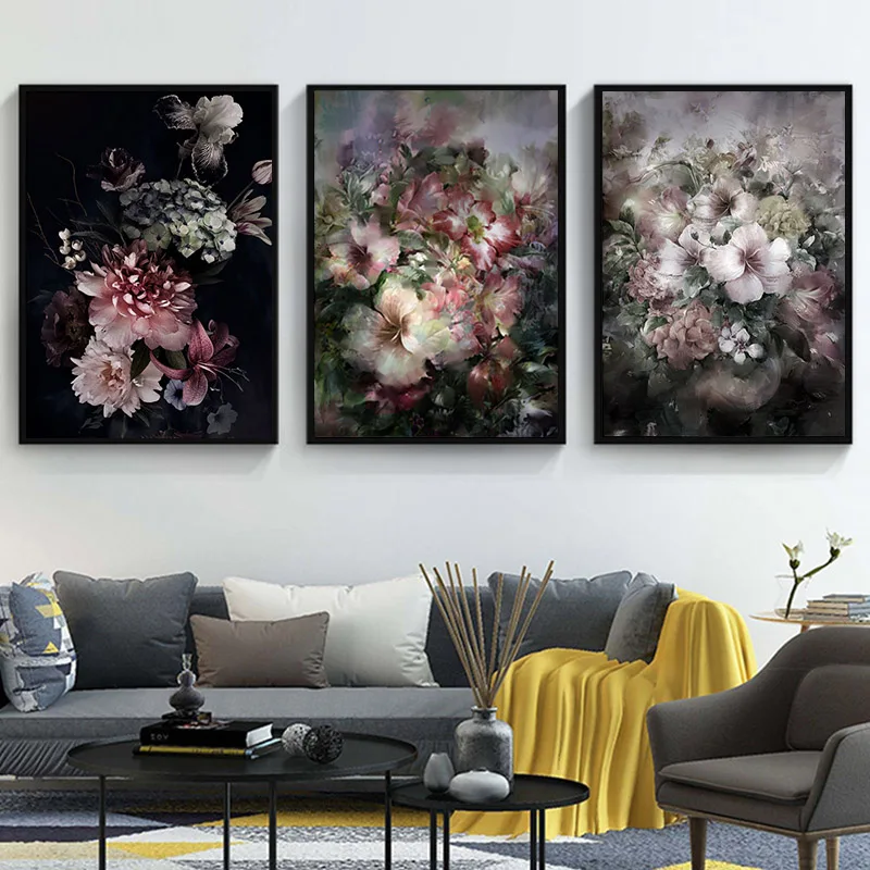 

GATYZTORY 3PC Painting By Numbers Frameless Flower Paint By Numbers On Canvas DIY Number Painting Scenery Home Decor 40x50cm