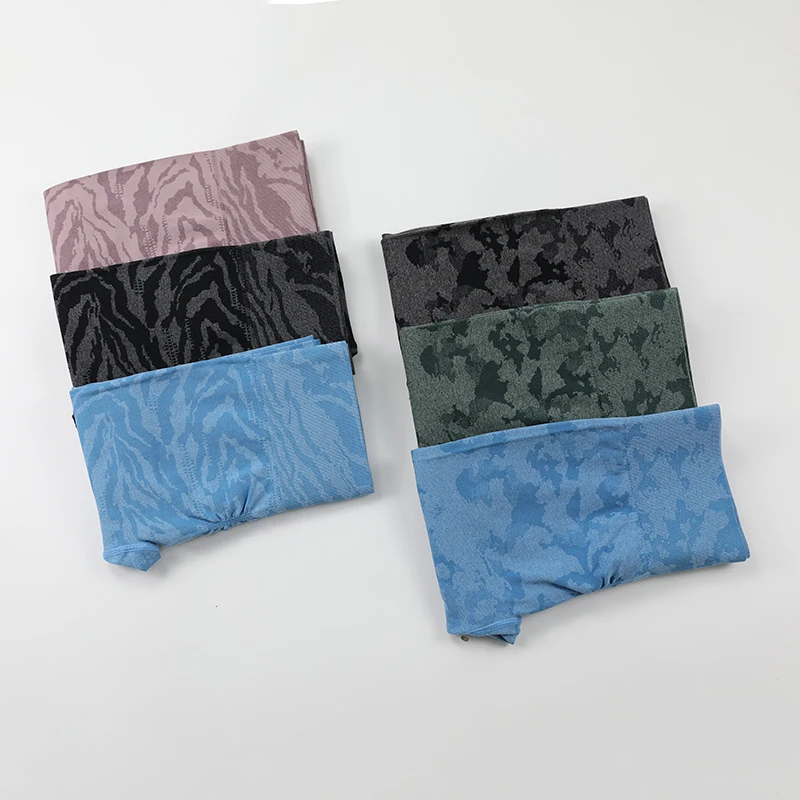 Камуфляжные Бесшовные Леггинсы для йоги с высокой талией спортивные штаны