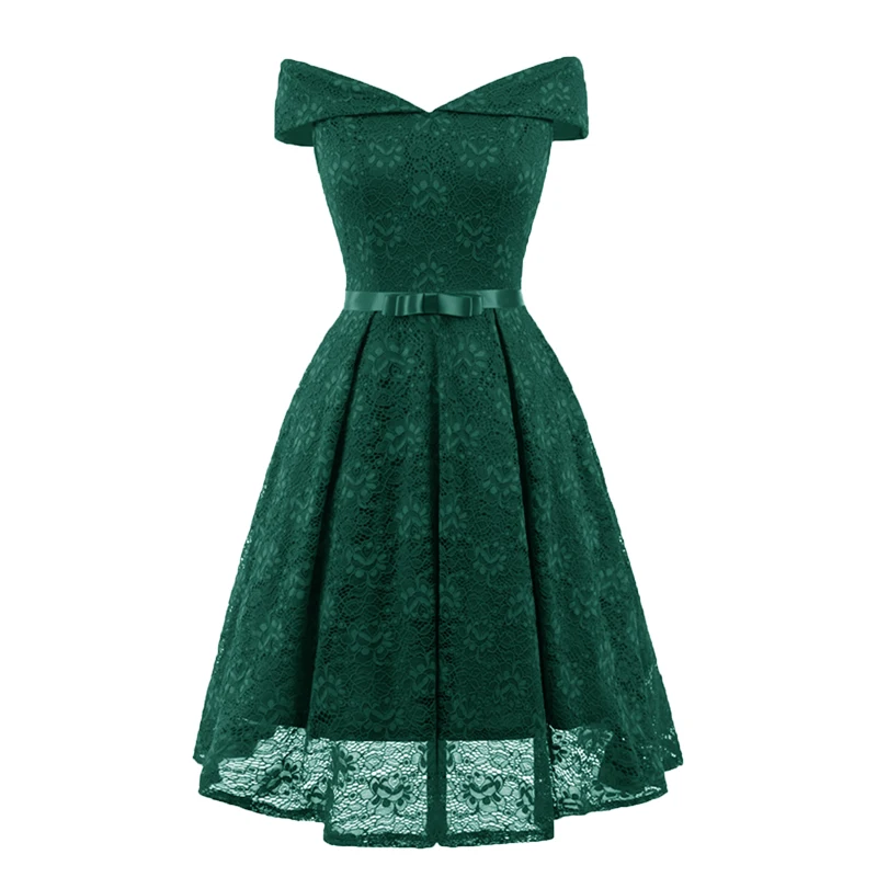 2021 Новые модельные дамские пикантные туфли Сезон лето Плечо кружевное платье с