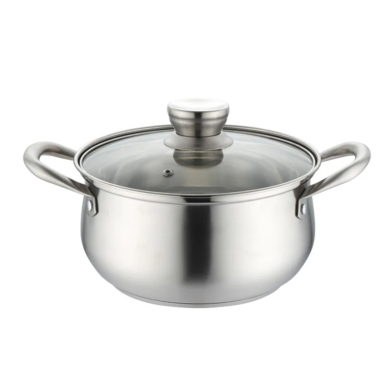 

High quality 304 stainless steel double lug steel anti-overflow bottom arc drum pot handle soup pot