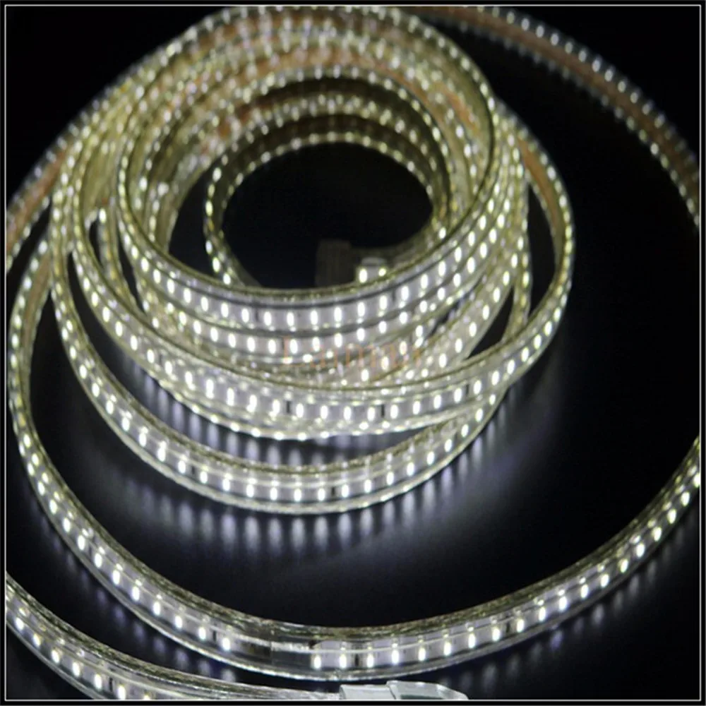 Светодиодный ленточный светильник s SMD3014 AC220V 120 светодиодный s/M водонепроницаемый IP67 наружный Декор ленточный светильник с европейской вилкой гибкий струнный светильник s