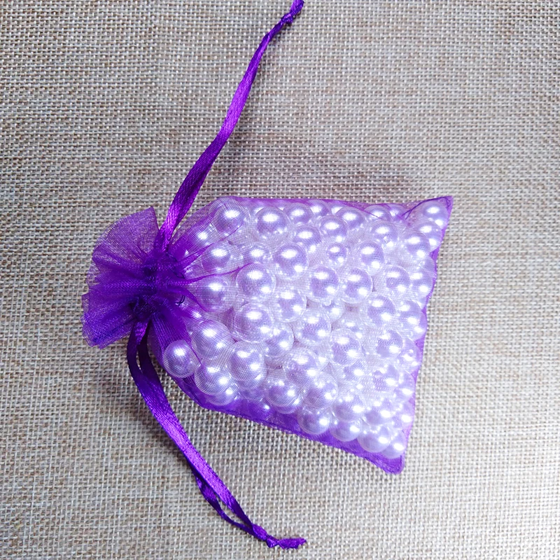 Dark purple 50 шт./лот, 5x7x9, 9x12, 10x15 см, сумки из органзы для упаковки ювелирных изделий, сумки для украшения свадебной вечеринки, сумки для подарков, 24 цвета - Цвет: Dark purple