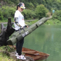 outdoor multifunctional fishing rod bag reel oxford cloth folding fishing tackle lure pole storage bags travel carry case pesc