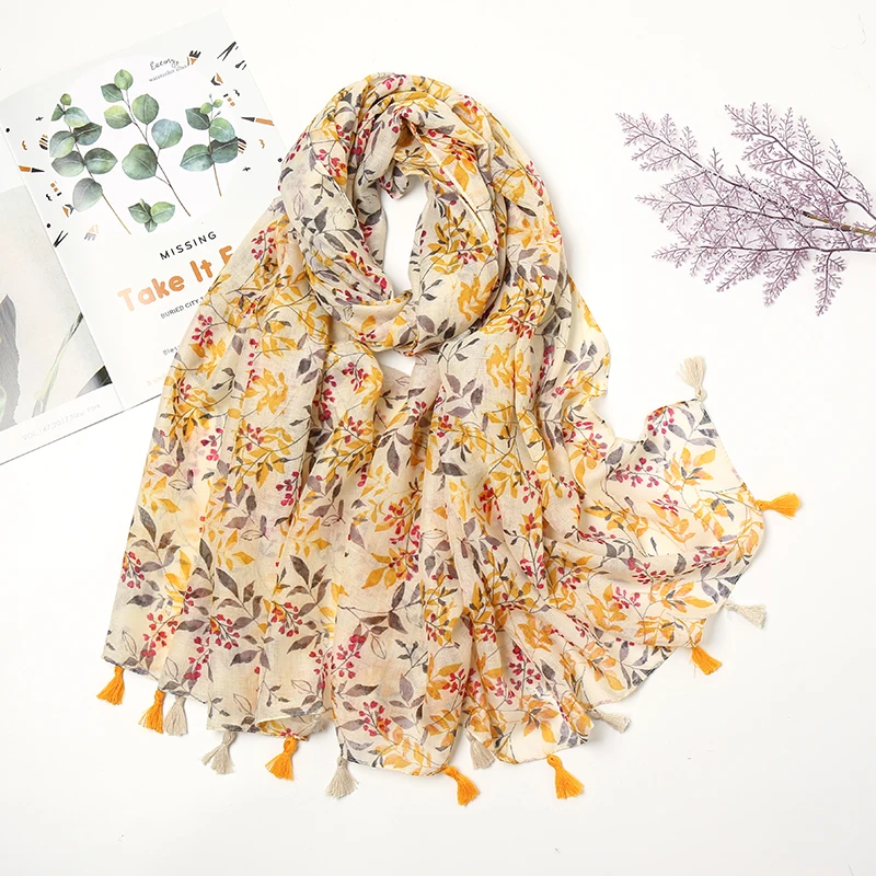 

New Women Autumn Cotton Tassel Shawl Aztec Floral Patchwork Style Pashmina Wrap Thick Sun Protection Summer Soft Shawl 180*85cm