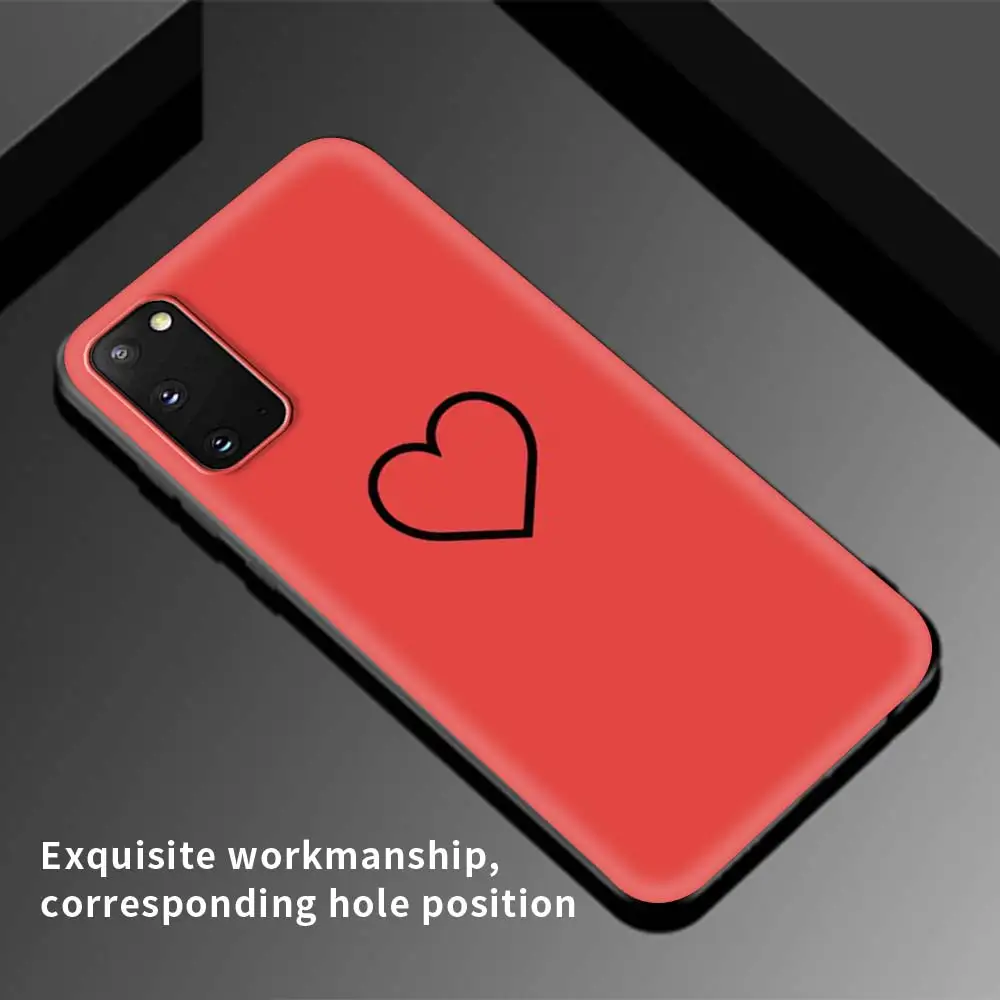 

Case For Samsung Galaxy S20 FE S10 Plus S21 Ultra S9 S8 S7 Phone Bumper Cover S10e S10Lite Funda Coque Simplicity Colorful Heart