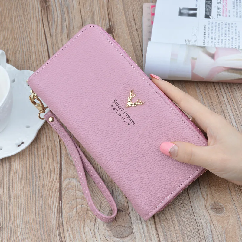 

Fashion Long female Wallet PU Leather Phone Holder woman Wallets Bag Casual Zipper Lady bag