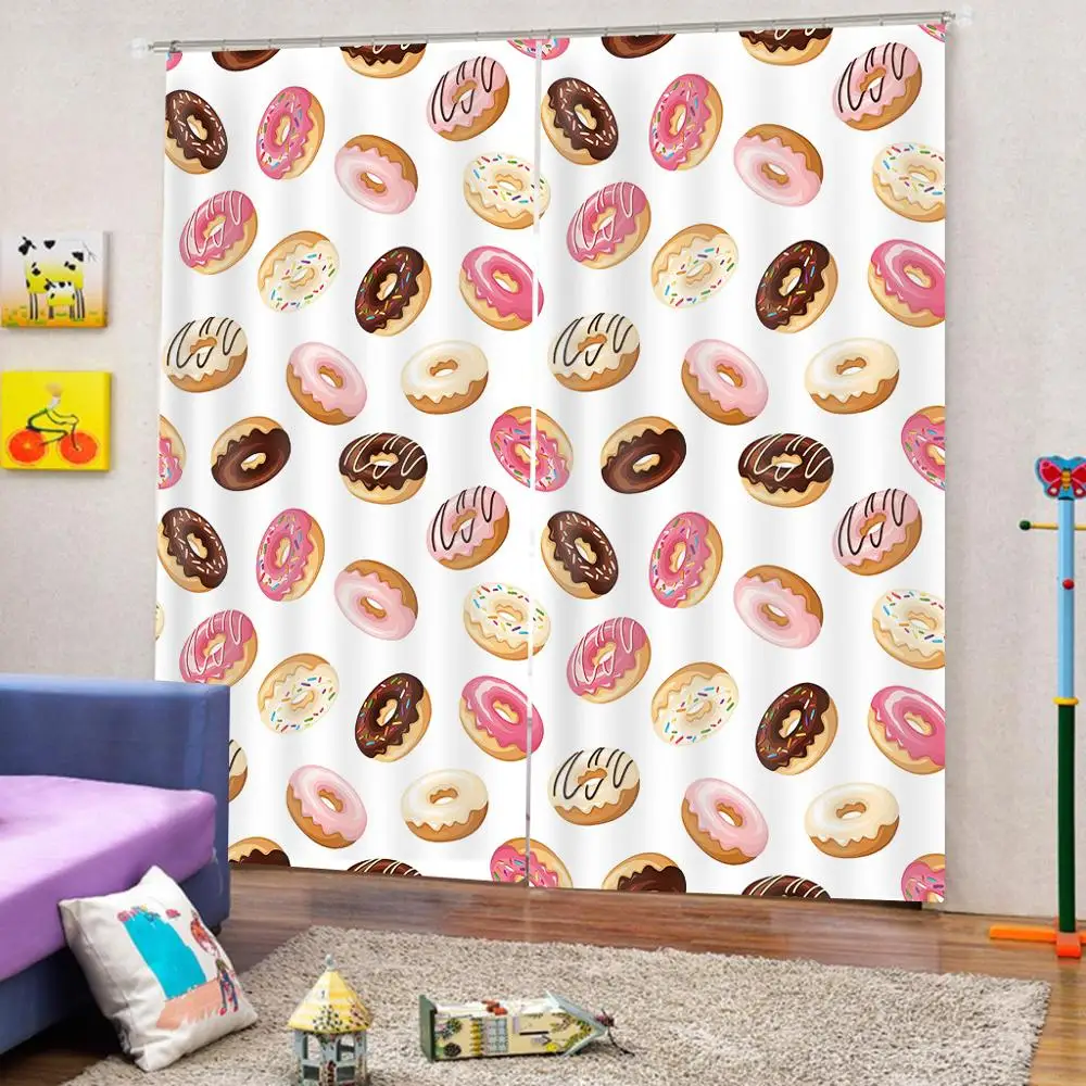 Индивидуальный дизайн креативные цветные пончики занавески для душа
