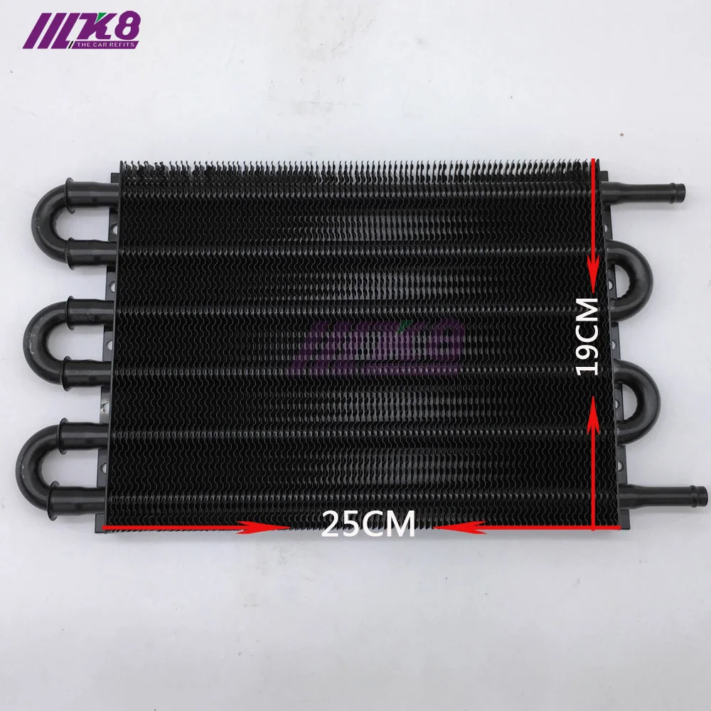 6 Row UNIVERSAL 304.8X190.5X19.05 ALUMINUM REMOTE TRANSMISSION OIL COOLER /AUTO-MANUAL RADIATOR CONVERTER