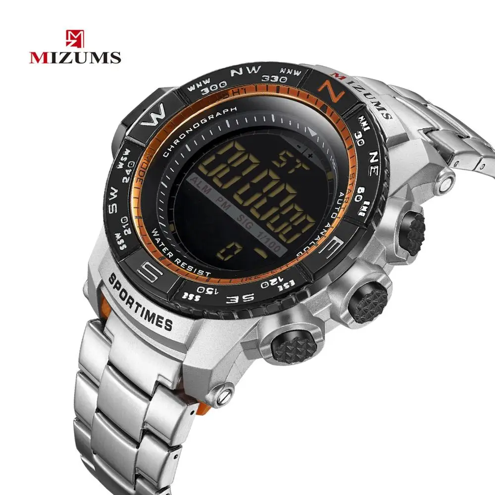 MIZUMS, военные спортивные водонепроницаемые мужские часы, Relogio Masculino, Лидирующий бренд, роскошные часы, электронные, светодиодный, цифровые часы с хронографом