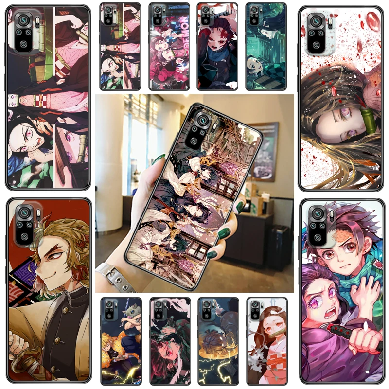 

Demon Slayer Agatsuma Zenitsu Kamado Nezuko Kimetsu No Yaiba Kamado Tanjirou Phone Case For Xiaomi Redmi Note 10 Pro 10T Cases