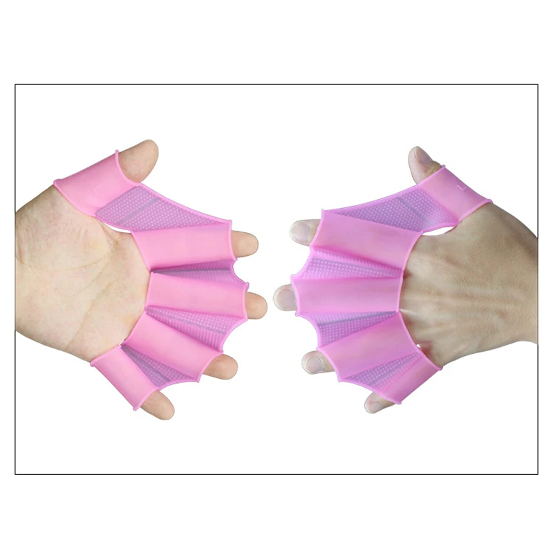 

Swim Swimming Silicone Gear Fins Hand Webbed Flippers Paddle Diving Training Gloves PUZ777