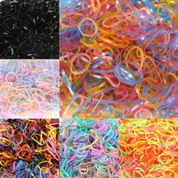 1000pcs colourful rubber ring disposable elastic hair bands ponytail holder rubber band scrunchies kids hair accessories