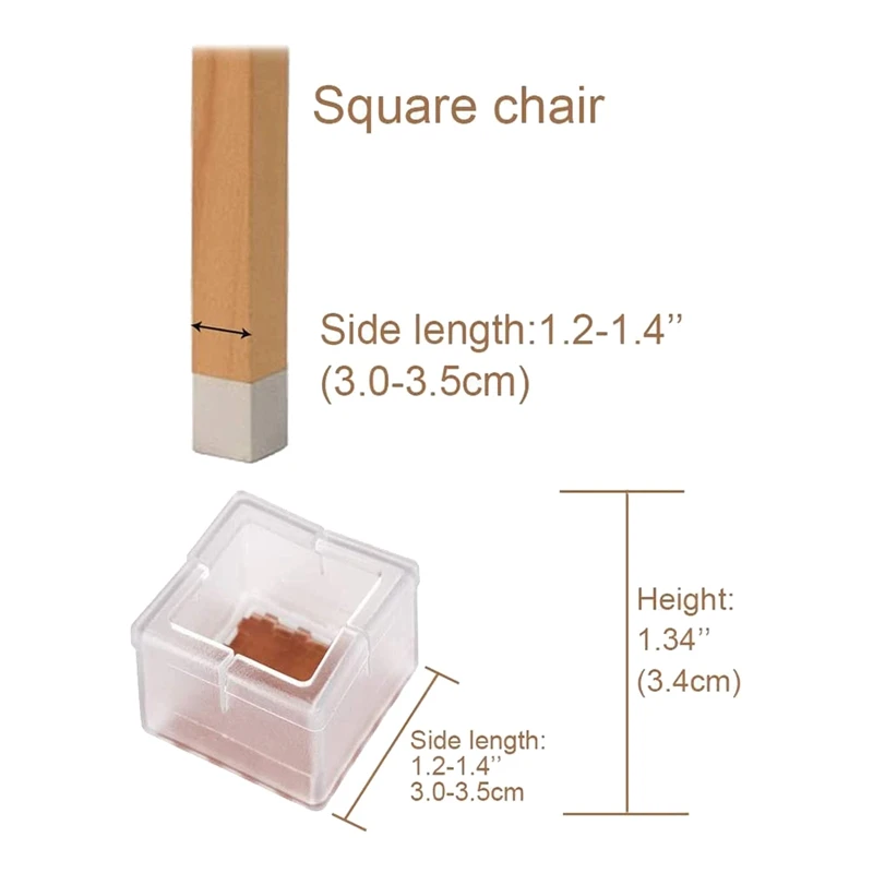 Прозрачный силиконовый Квадратный фурнитуры для ножек стола шапки защитные