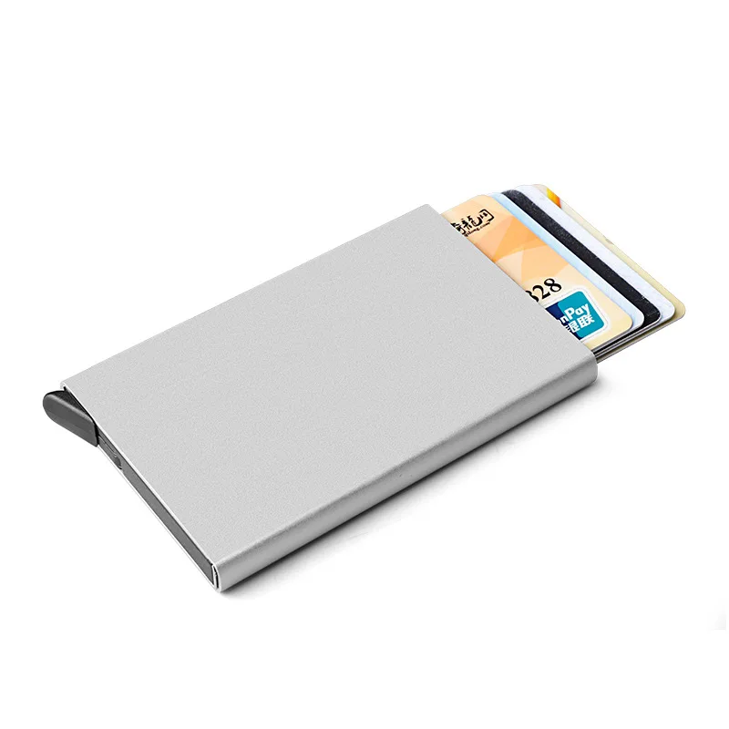 Металлический кошелек Rfid автоматический держатель для карт из нержавеющей стали
