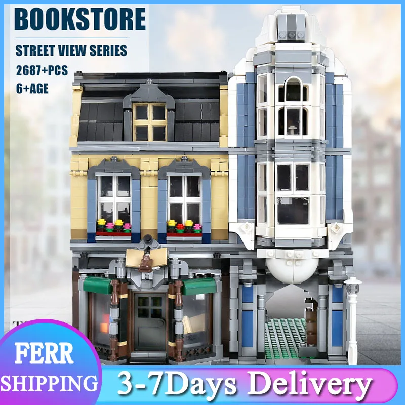 

ZHEGAO QL0925, модель книг в европейском стиле город МОС уличный вид, 2687 шт., сборные строительные блоки, кирпичи, игрушка