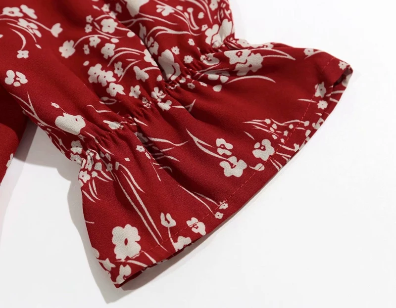

Women's Sexy Style Blouse Print V-neck Sashes Half Sleeve Summer