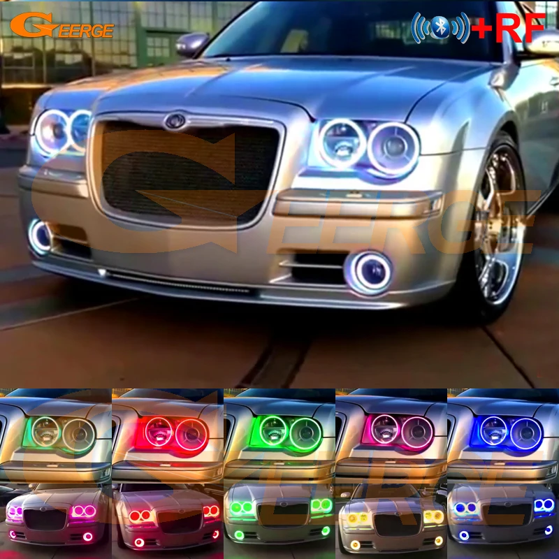 

RF remote Bluetooth APP Multi-Color Ultra bright RGB LED Angel Eyes halo rings For Chrysler 300C 2004 2005 2007 2008 2009 2010
