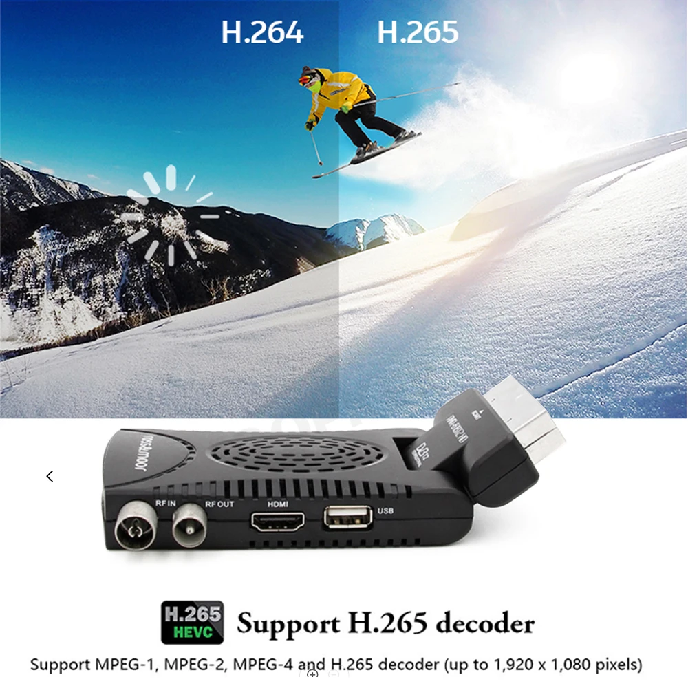 DVB T2 спутниковый цифровой ТВ приемник H.265/HEVC HD Декодер 10 бит для Италии Испании