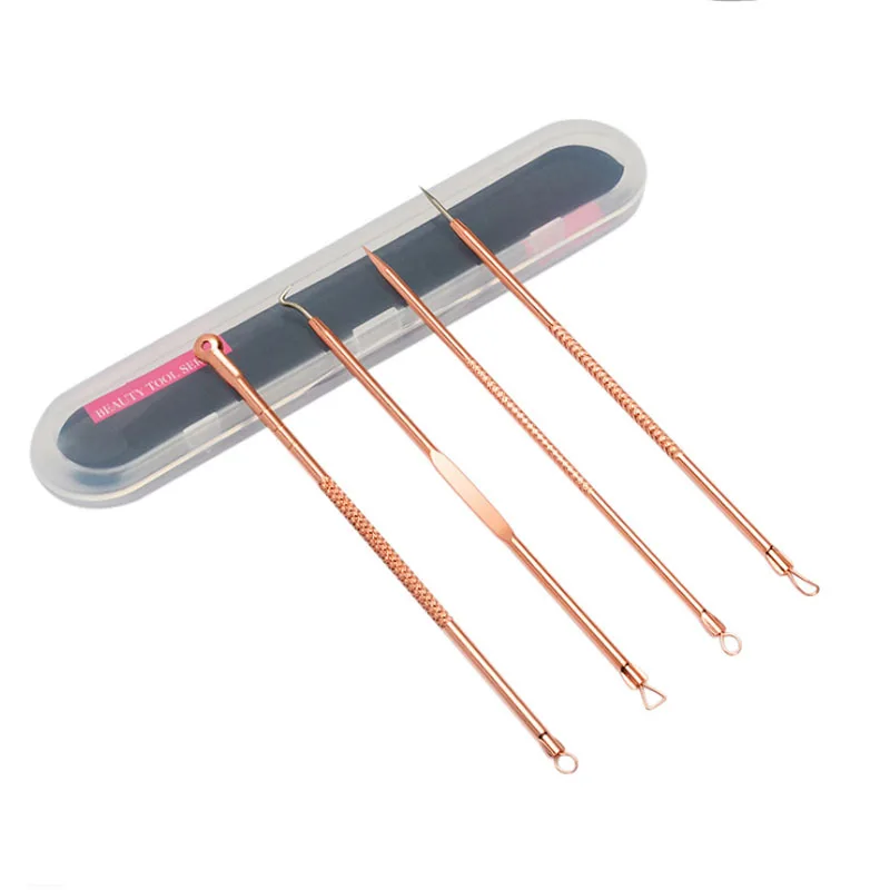 

4pcs/Set Acne Removal Needle Stainless Steel Pimple Blackhead Remover Tool Blemish Face Skin Care Beauty Facial Pore Cleaner