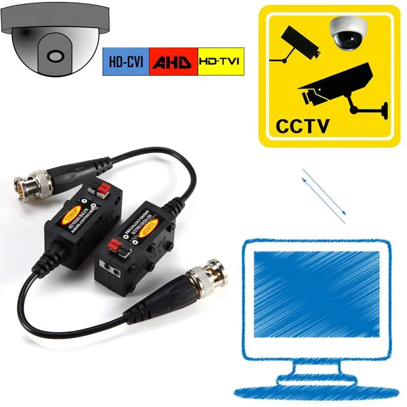 1080P AHD/HD-CVI/TVI/CVBS пассивный HD видео балун передатчик 4 пары (UTP до 350M-600M) | Обустройство
