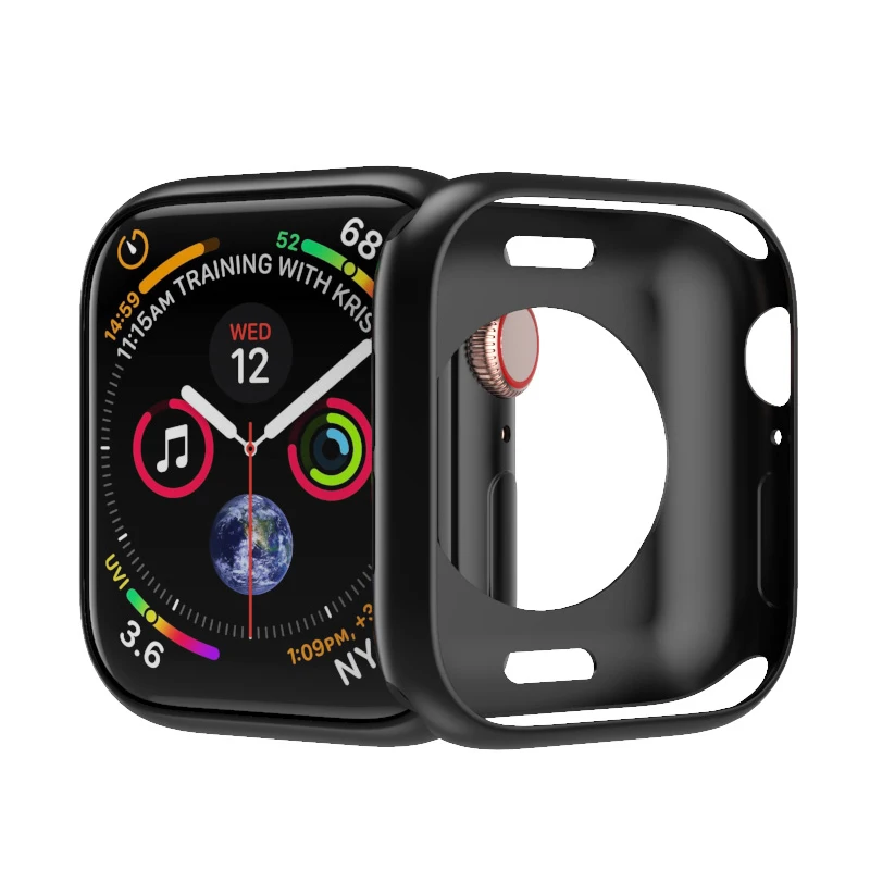 Чехол для Apple Watch Band 44 мм 40 силиконовый защитный чехол iWatch 42 38 watch Series 5 6 4 se 3 2