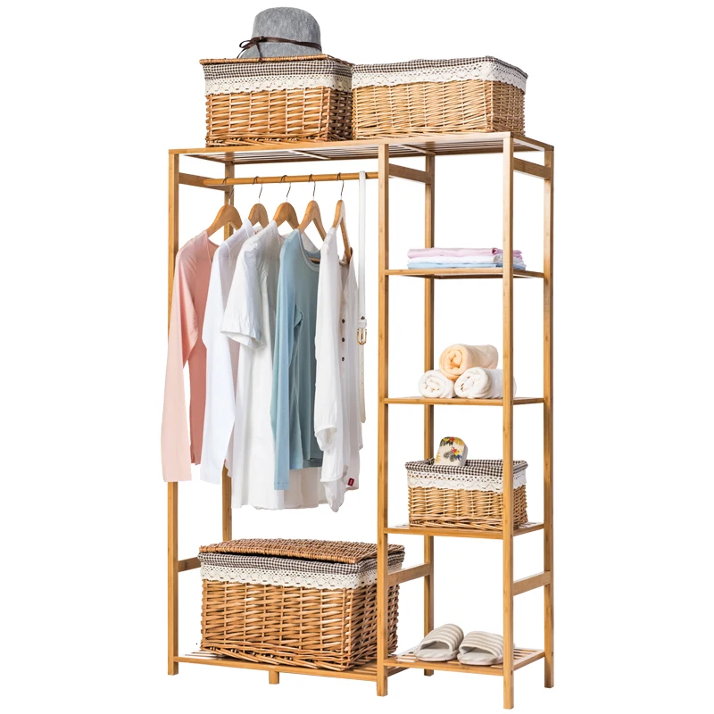 

Nature Baboom Wardrobe Multifunction Burlywood Storage Rack Orgnizer Large Capacity Clothing Hanger Coat Home Furniture