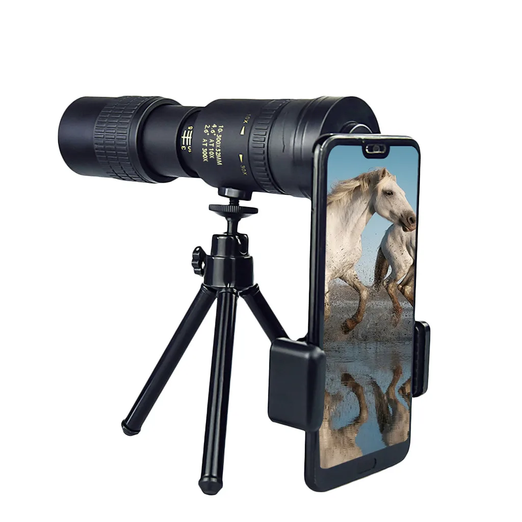 Модный монокулярный телескоп 4K 10-300x32 мм с супертелефото и зумом Портативный |