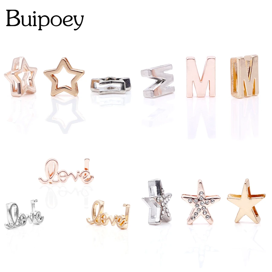 Бусины с надписью Buipoey из розового золота M подвески в виде звезд стразы браслет