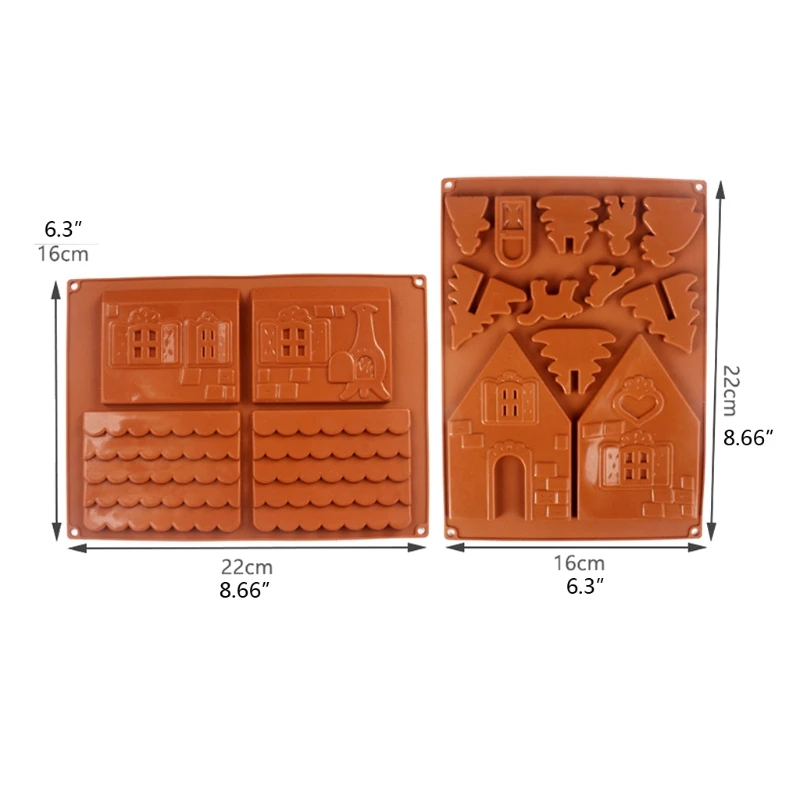 

DIY 3D Christmas House Silicone Resin Epoxy Mold Chocolate Fondant Mold Cake Decorating Tools for Christmas Party Favor