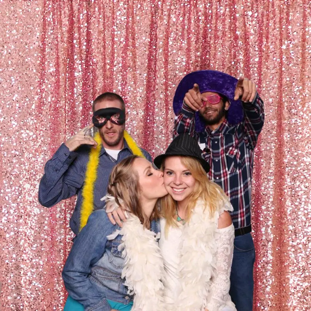 2FTx10FT блестящая занавеска розовая Рождественская декорация с блестками для