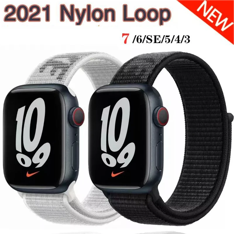 

Nylon loop Strap for apple watch band 44mm 40mm 42mm 38mm smartwatch wristband belt bracelet iWatch series 3 4 6 se 7 45mm 41mm