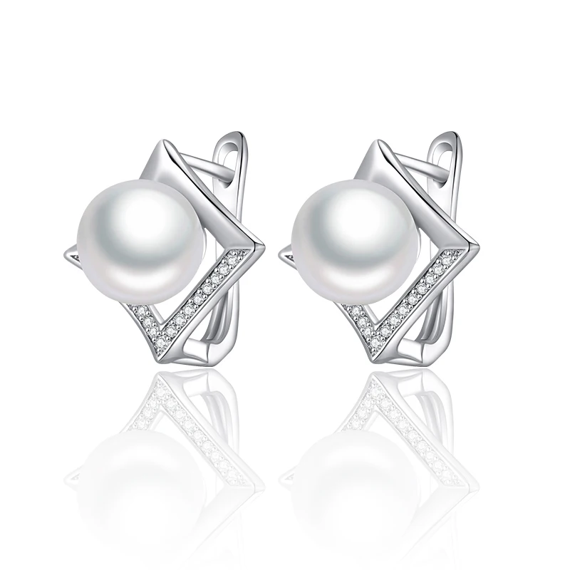 Silver Женские серьги-гвоздики с фианитом MAIKALE, роскошные серебристые квадратные серьги с камнем, 10 мм, модные ювелирные изделия для девушек для подарка - Окраска металла: Silver