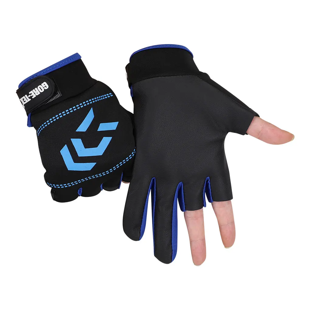 

1 Pair Fishing Gloves Men Women Outdoor Fishing Anti-slip 3 Cut Finger Sports Fish Equipment Angling SBR Gloves