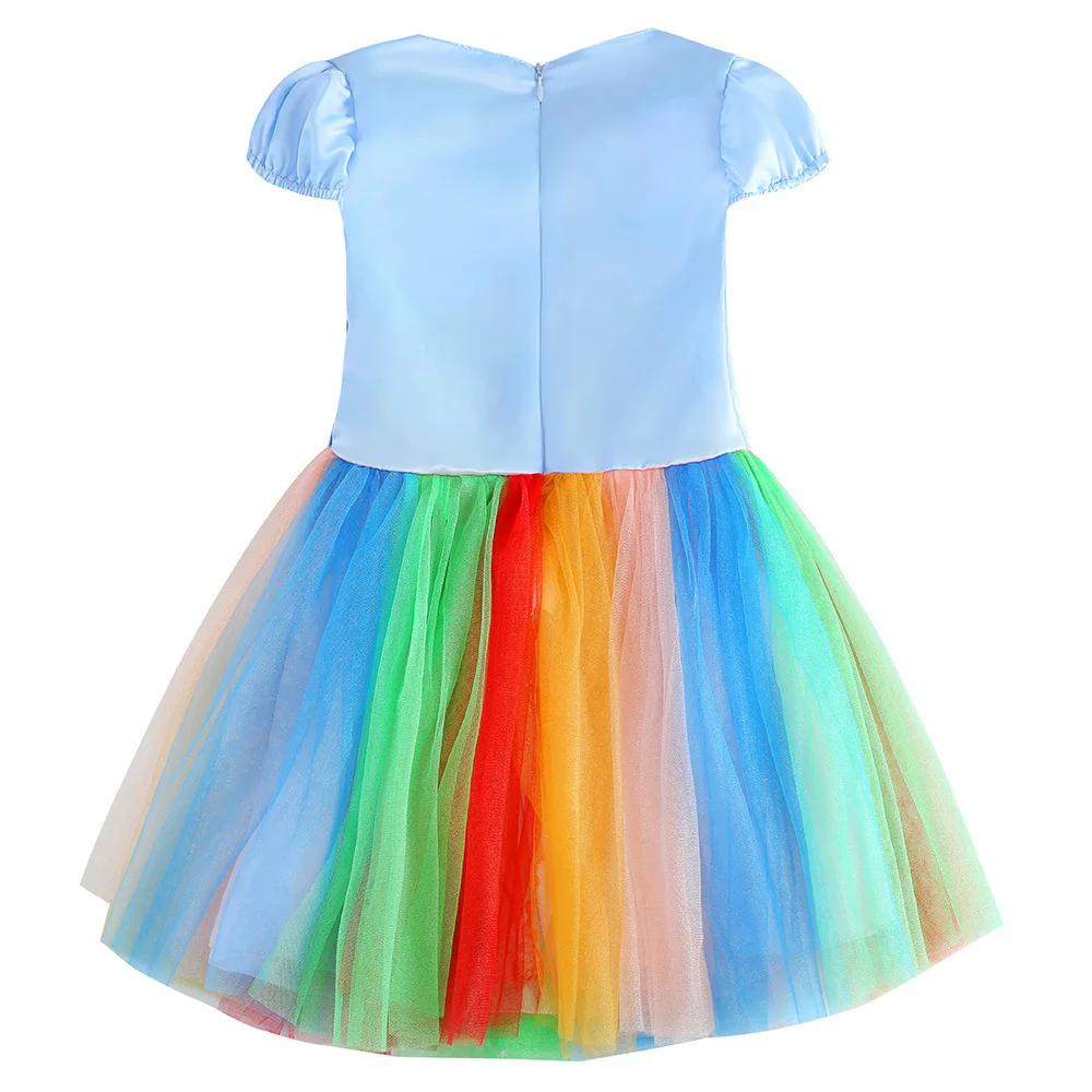 The New 2020 Children baby girl clothes Cartoon rainbow pony dress Princess Birthday Party Christmas Carnival Dress 3-9Yrs | Детская